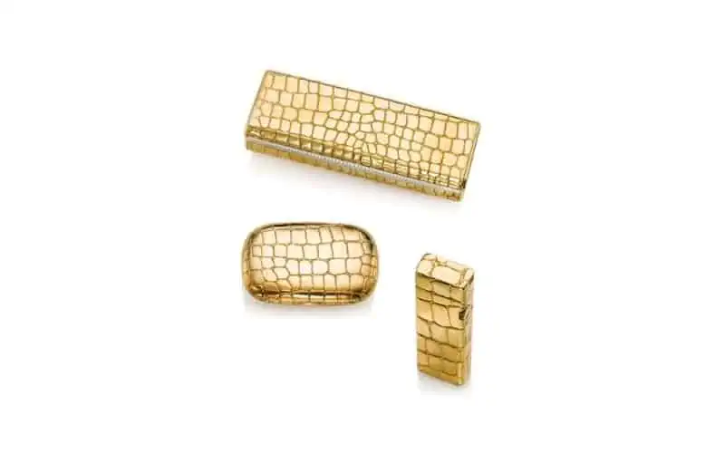 Bulgari-Gold-Compacts-and-Lighter-Set