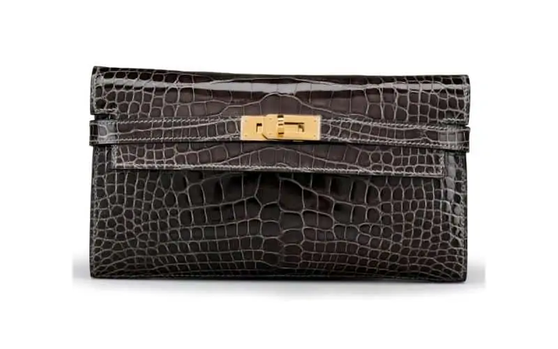 Hermès-Kelly-Long-Shiny-Graphite-Wallet