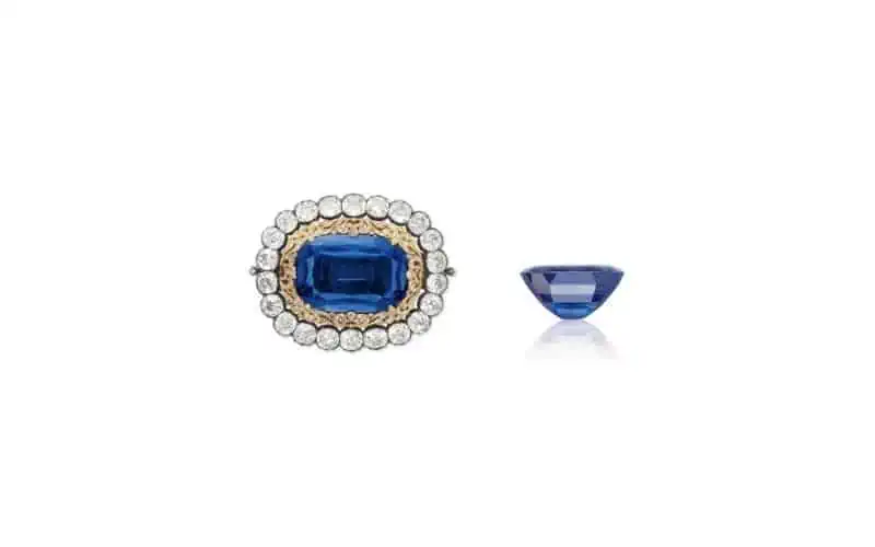 Sapphire-and-Diamond-Brooch