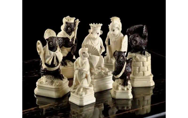 The-German-Carved-Ivory-Animalier-Chess-Set