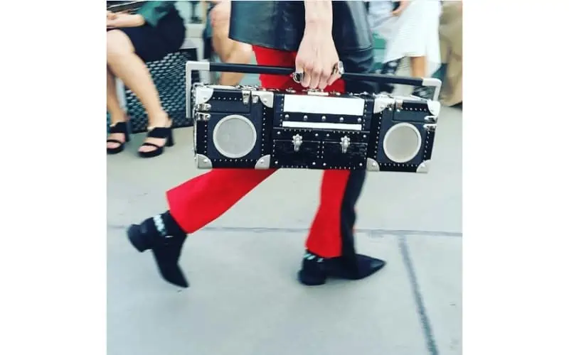 Black-and-Silver-Leather-Boombox-Bag