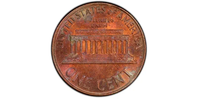 1965-Lincoln-Memorial-Penny-Reverse